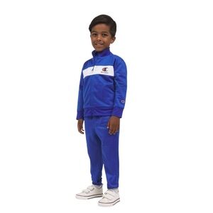 Champion Boy’s Royal Blue Track Set Sweatsuit Logo 5T Blue & White Set